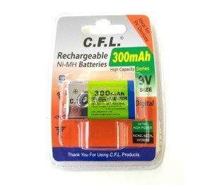 CFL 9Volt 300mAh Ni-MH Şarjlı Pil