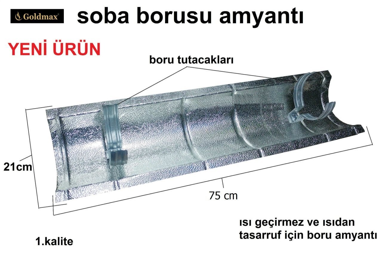 Goldmax Isı Kes Soba Borusu Amyantı Tavan Isı Koruyucu 75cm