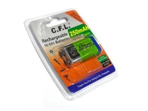 CFL 9Volt 250mAh Ni-MH Şarjlı Pil