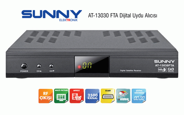 Sunny AT-13030 FTA Dijital Uydu Alıcısı