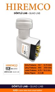 HIREMCO Dörtlü Quad LNB Ultra HD 8K