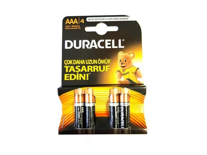 Duracell Alkalin İnce Kalem Pil AAA - 4Adet