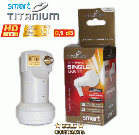 Smart Titanium Single 0,1dB LNB Altın Uçlu