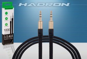 Hadron HD4423 Stereo AUX KABLO 1Mt İPLİ SİYAH