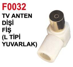 electroon TV Anten Fişi Dişi L Tip - 1Adet