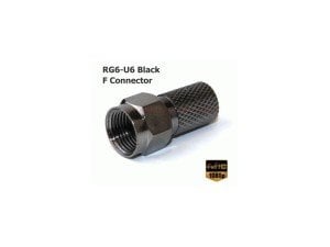 electroon RG6-U6 Siyah Contalı F Konnektör 20mm