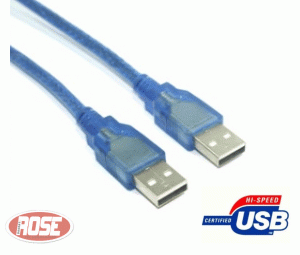 USB 2.0 Erkek-Erkek Kablo 1.5metre Mavi Filtreli