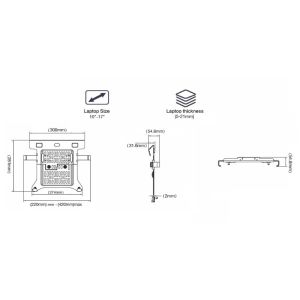 North Bayou FP-2 Vesa Montajlı Universal Notebook  Aparatı