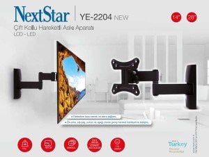 NextStar YE-2204 14-28'' Hareketli Çift Kollu LCD-LED TV Monitör Askı Aparatı