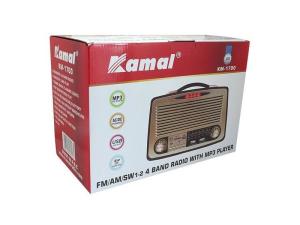 KAMAL KM-1700 Nostaljik Radyo Şarjlı-Bluetooth-USB-SD