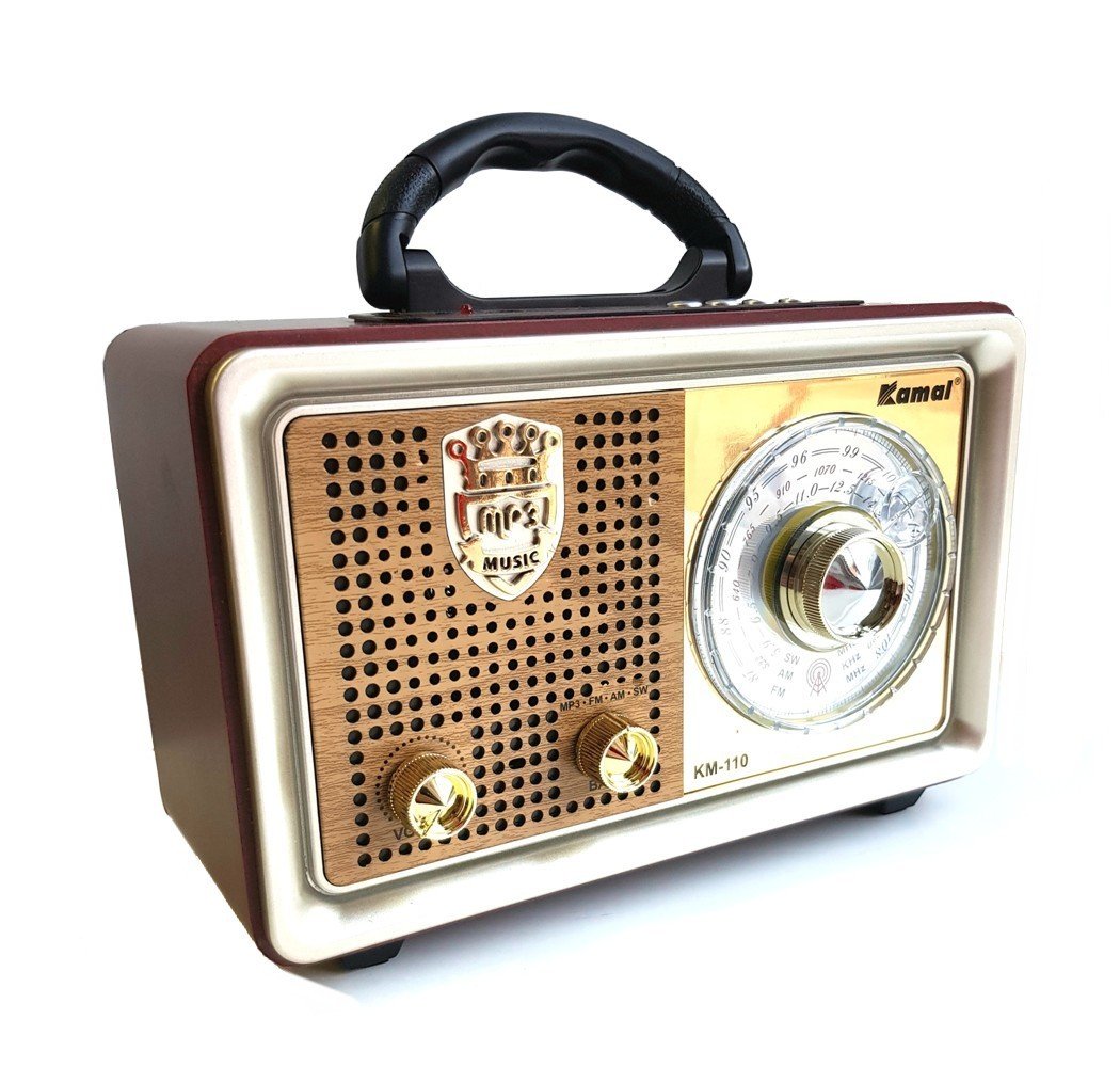 KAMAL KM-110 Nostaljik Radyo Şarjlı-Bluetooth-USB-SD