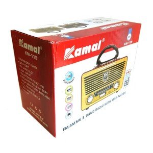 KAMAL KM-115 Nostaljik Radyo Şarjlı-Bluetooth-USB-SD