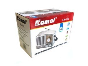 KAMAL KM-138 Nostalji Radyo Şarjlı-Bluetooth-USB-SD Gri