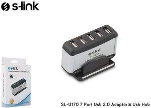 S-link SL-U170 7 Port Usb 2.0 Adaptörlü Usb Hub