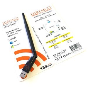 Hiremco USB WiFi Anten RT5370 Çipsetli 5dbi Antenli