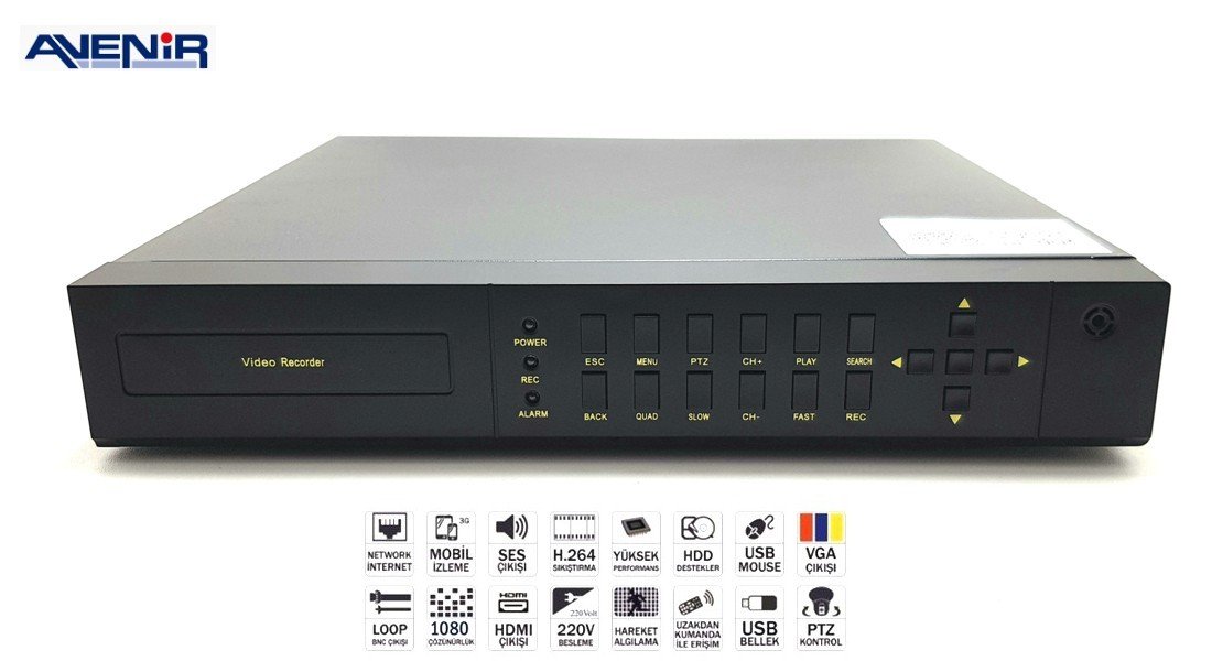 Avenir AV-TC16N 16Kanal AHD DVR Kayıt Cihazı (Hybrid)