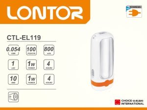 Lontor CTL-EL119 İki Kademeli Şarjlı 1+10 Ledli Işıldak Fener