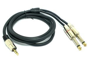 Winkel 3.5mm Stereo 2x6.3mm Mono Metal Jaklı Kablo 5mt