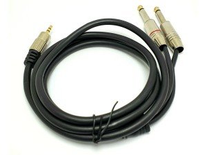 Winkel 3.5mm Stereo 2x6.3mm Mono Metal Jaklı Kablo 10mt