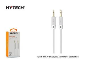 Hytech HY-X70 1m Beyaz 3.5mm Stereo Aux Kablo