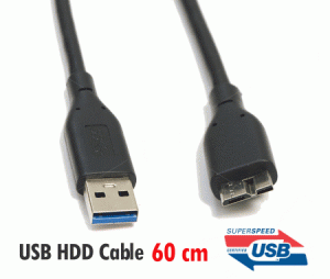 USB 3.0 Taşınabilir Harddisk HDD Kablosu 60cm