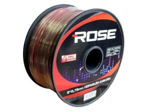 ROSE 2x0.75mm Hoparlör Ses Sistemi Kablosu 200Metre Şeffaf