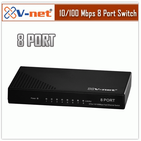 V-net 8 Port 10/100 Fast Ethernet Switch