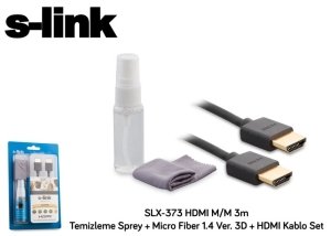 S-Link Slx-373 3mt HDMI Kablo +Temizleme Sprey + Micro Fiber 1.4 Ver. 3D + Hdmı Kablo Set