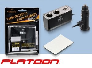 Platoon PL-8990 1x2 Çakmak Çoklayıcı + USB Çıkışlı
