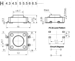 electroon 12x12mm Buton 4pinli