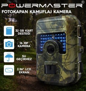 Powermaster HH-662V2 Fotokapan PIR Sensörlü Kamuflaj Kamera 1080P