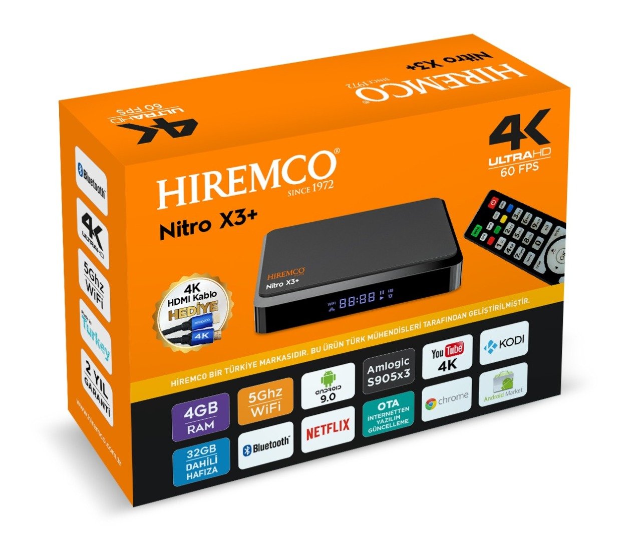 Hiremco Nitro X3+ Android 4K Tv Box 4Gb Ram 32Gb Hafıza