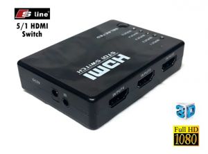 Powermaster 5 port HDMI Switch Kumandalı 3D Uyumlu