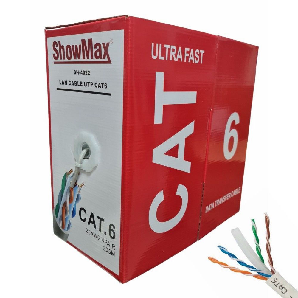 ShowMax 23AWG UTP CAT6 Network Kablosu Gri 305Metre