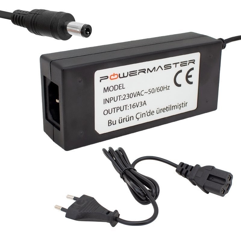 Powermaster 16V - 3A MultiSwitch Santral Adaptörü 5.5x2.5mm Jak Fişli