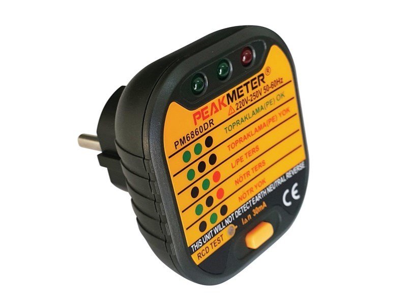 Peakmeter PM 6860DR Priz Test Aleti