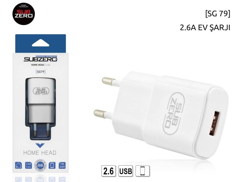 SubZero SG79 5V 2.6A USB Ev Şarj Adaptörü