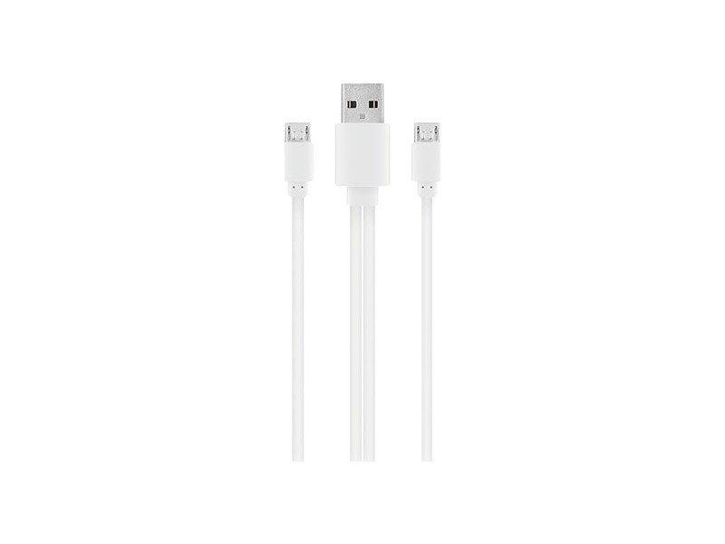 S-link SMG-328 2xMicro USB 1mt Beyaz Şarj Kablosu