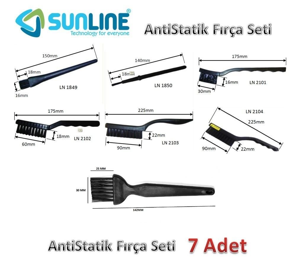 Sunline Antistatik Fırça Seti 7 Parça