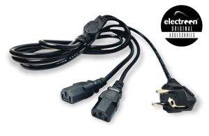electroon Tek Priz Çift Çıkışlı C7 Power Kablo 3x0.75mm 1.8Mt