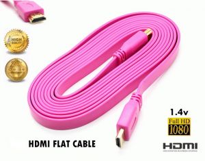 ROSE 5Metre HDMI Flat Kablo 1.4v Pembe