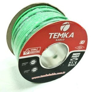 TEMKA RG6U4 100Metre Anten Kablosu Yeşil