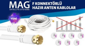 Mag 50Metre Gold F Konnektörlü Anten Kablosu