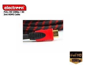 electroon 3Metre Örgülü HDMI Kablo Full HD 1080p v1.4