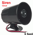 TT-TECHNIC 12Volt 20Watt Siren 6 Sesli