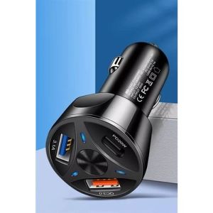 electroon 55w Araç Çakmaklık Şarjı 2 Usb + 20w Pd Şarj Çıkışlı Hızlı Şarj Destekli Qc 3.0