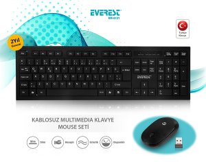 Everest KM-6121 Kablosuz Q Slim Klavye + Mouse Set