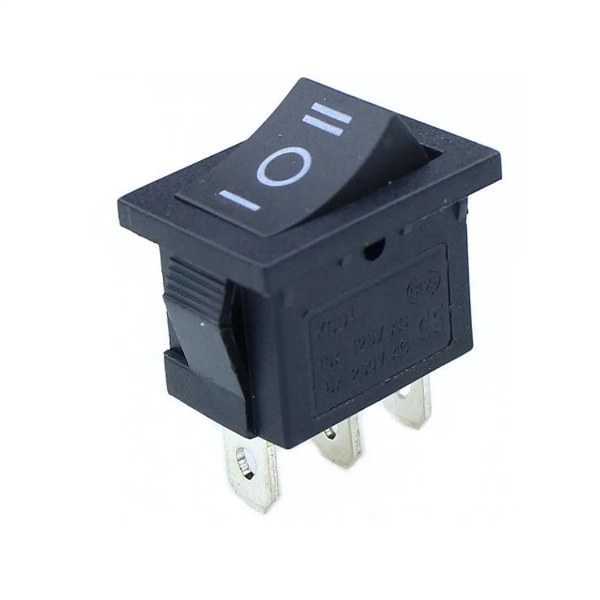 Electroon 18x12mm Işıksız Anahtar On-Off-On 3Pin Siyah