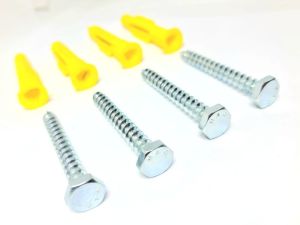 10mm Sarı Plastik Dübel + Vida 100Adet (13 Anahtar Başlı)