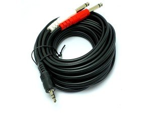 electroon 3.5mm Stereo 2x6.3mm Mono Jaklı Kablo 5mt